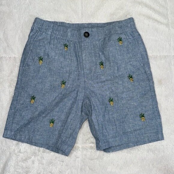 Janie and Jack Embroidered Pineapple Linen Shorts size 18-24 months NEW Hawaiian - Picture 4 of 12